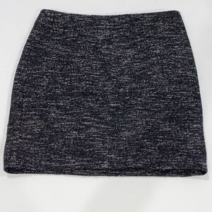 French Connection Charcoal Tweed Mini Skirt Black Speckled Size 6